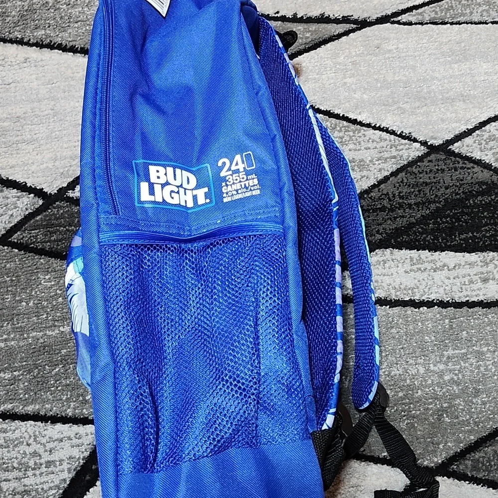 BUD LIGHT BLUE TROPICAL 24-CAN PADDED SOFTSIDE INSULATED COOLER BACKPACK UNISEX
